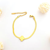 Gold Clover Herringbone Bracelet